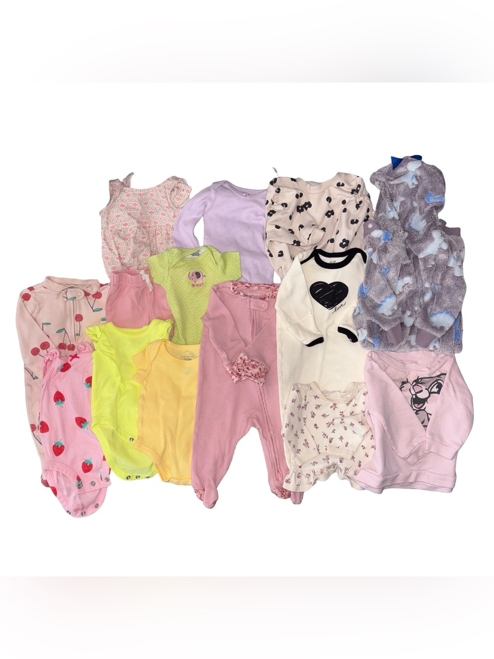 Baby Girl Clothes Bundle 14-Piece Mixed Brands Newborn-9 Months Lot